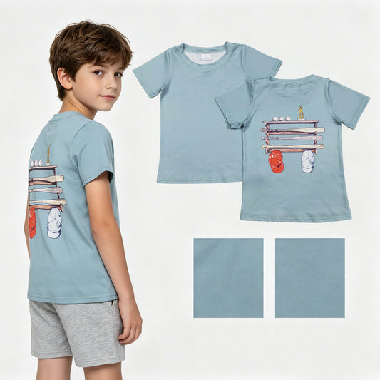 BT1762 Hat Baseball Blue Green Short Sleeve Boys Top 202605 RTS