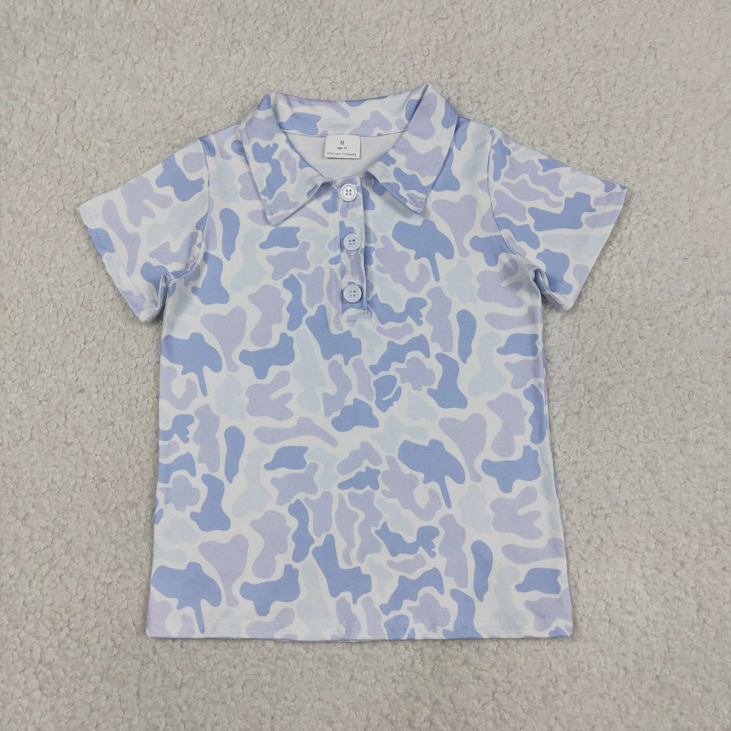 BT1766 Light Blue Camouflage Polo Short Sleeve Boys Top 202605 RTS