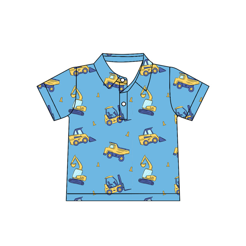 MOQ 5 PCS preorder BT1791 Trucks Blue Polo Short Sleeve Boys Top 202604
