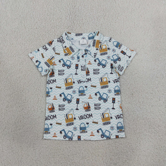 BT1793 VROOM Excavator Kids Boys Polo Shirt Top
