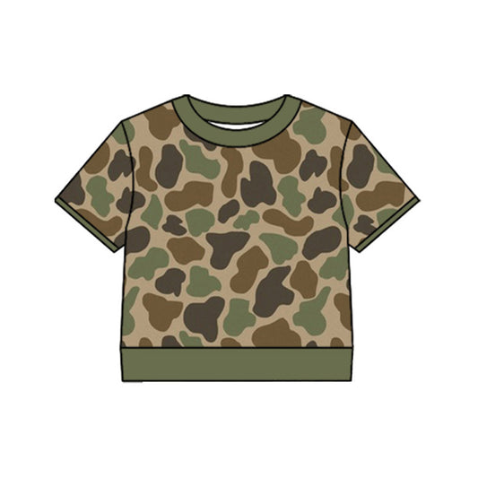 MOQ 5 PCS preorder BT1795 Gray Brown Green Camouflage Short Sleeve Boys Top 202604