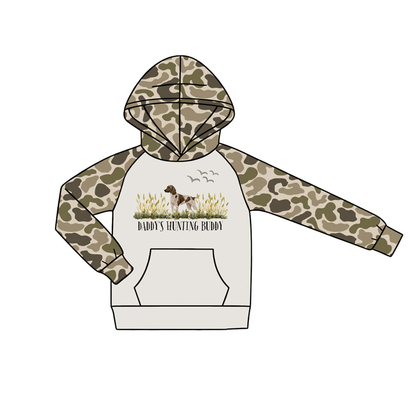 MOQ 5 PCS preorder BT1806 Puppy Duck Hunting Brown Camouflage Pocket Hooded Long Sleeve Boys Top 202604