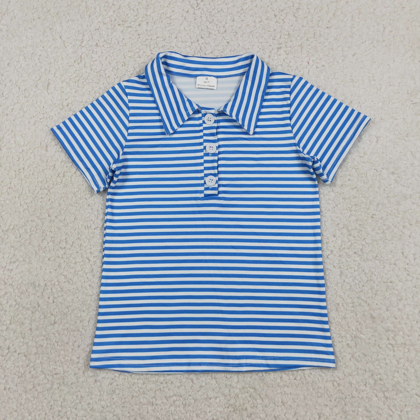 BT1834 Blue Stripe Polo Short Sleeve Boys Top 202605 RTS