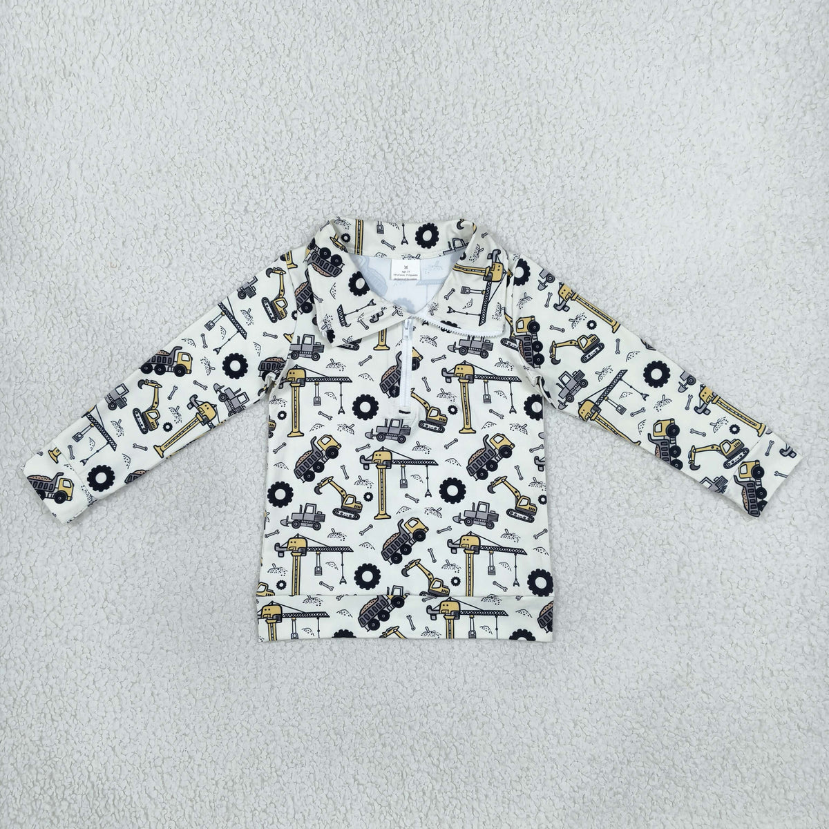 BT1835 Truck Car Print Kids Boys Zipper Pullover