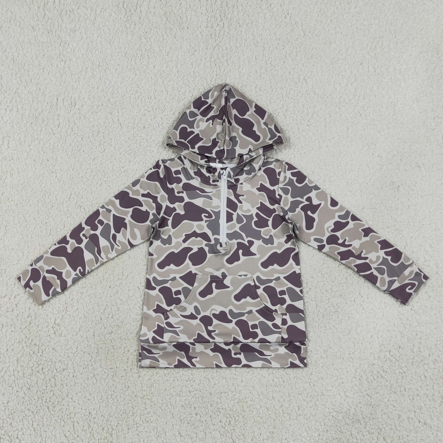 BT1848 Beige Brown Camo Hooded Long Sleeve Boys Top 202607 RTS