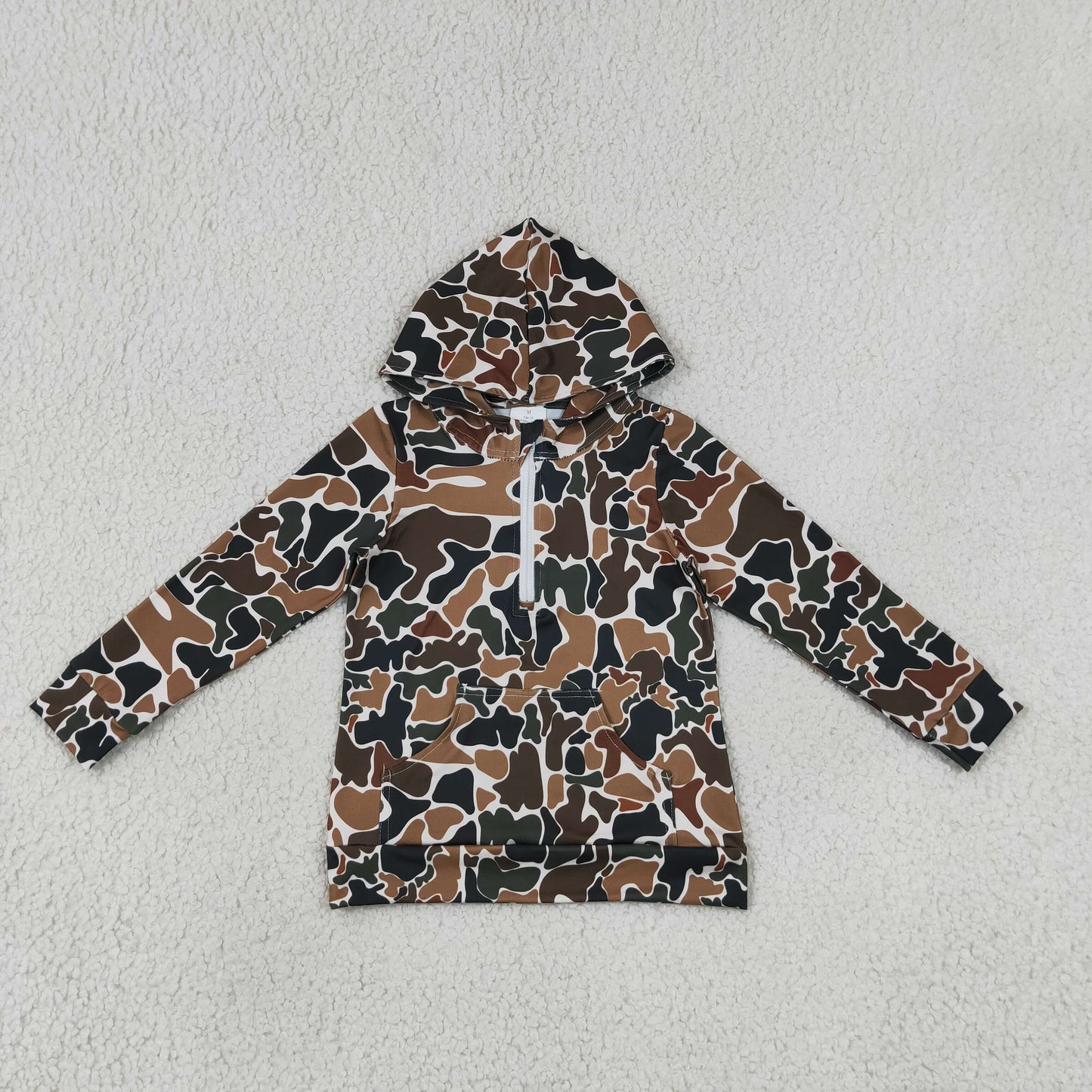 BT1851 Brown Green Camo Hooded Long Sleeve Boys Top 202607 RTS