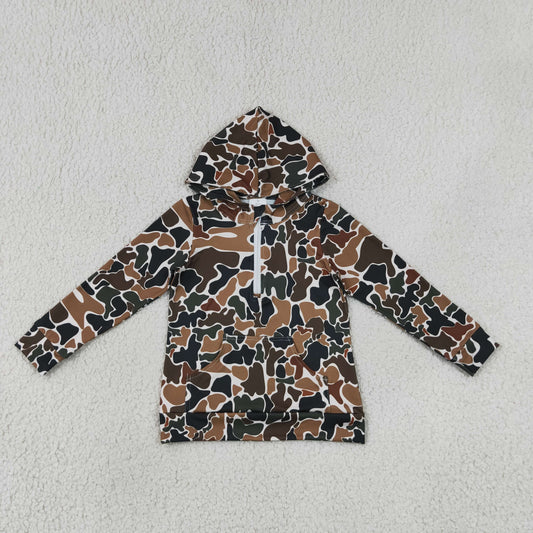 BT1851 Brown Green Camo Hooded Long Sleeve Boys Top 202607 RTS
