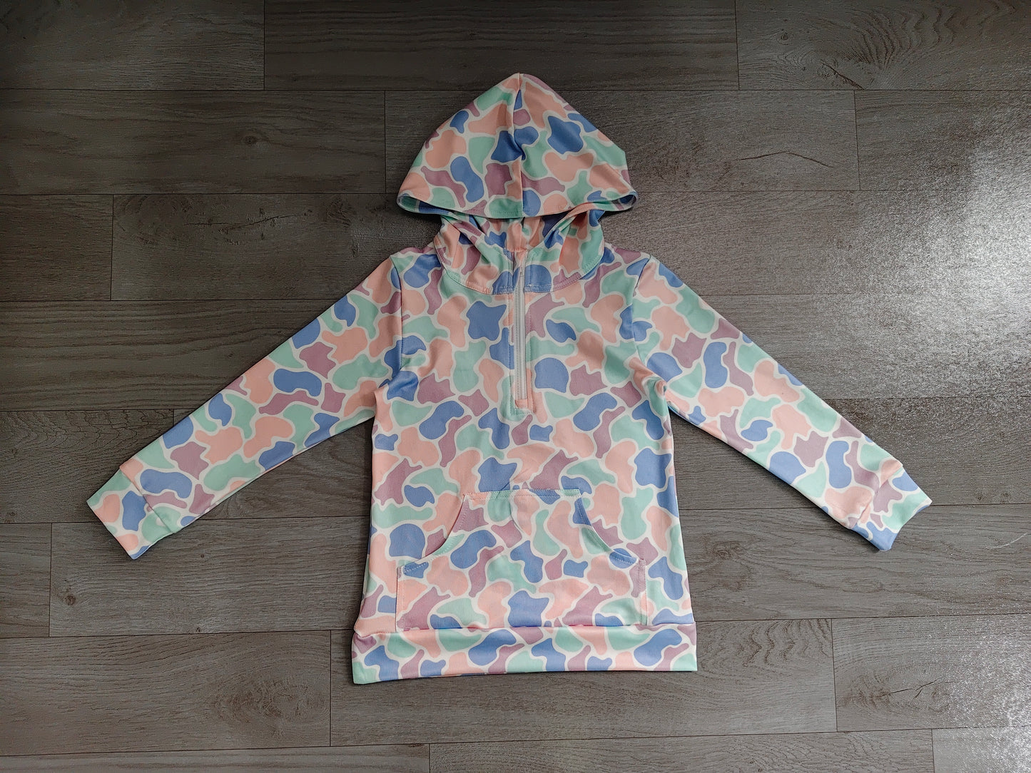 NO MOQ preorder BT1855 Pink Blue Camo Hooded Long Sleeve Boys Top 202606