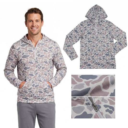BT1873 Hunting Camo Grey Hoodie Zipper Men Adult's Coat