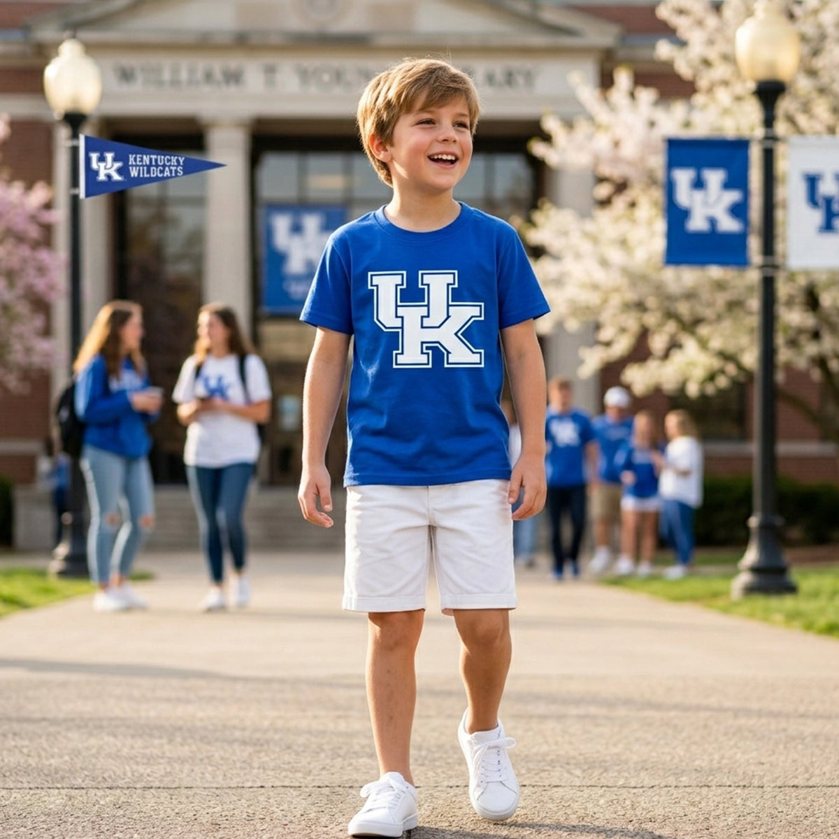 BT1882 Vinyl School Team UK Blue Boys Kids Shirt Top