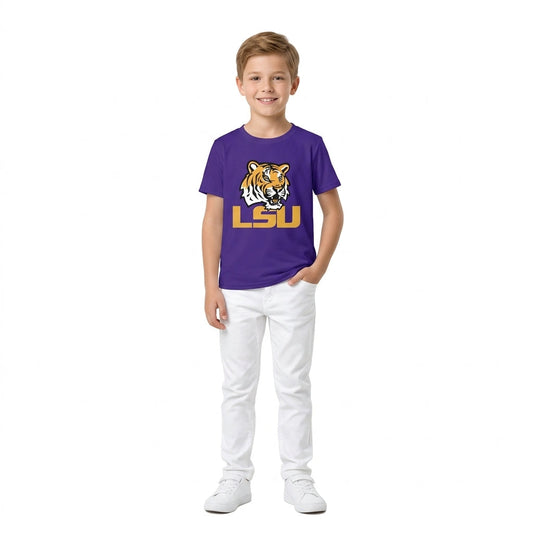 BT1884 Vinyl School Team Purple Boys Kids Shirt Top