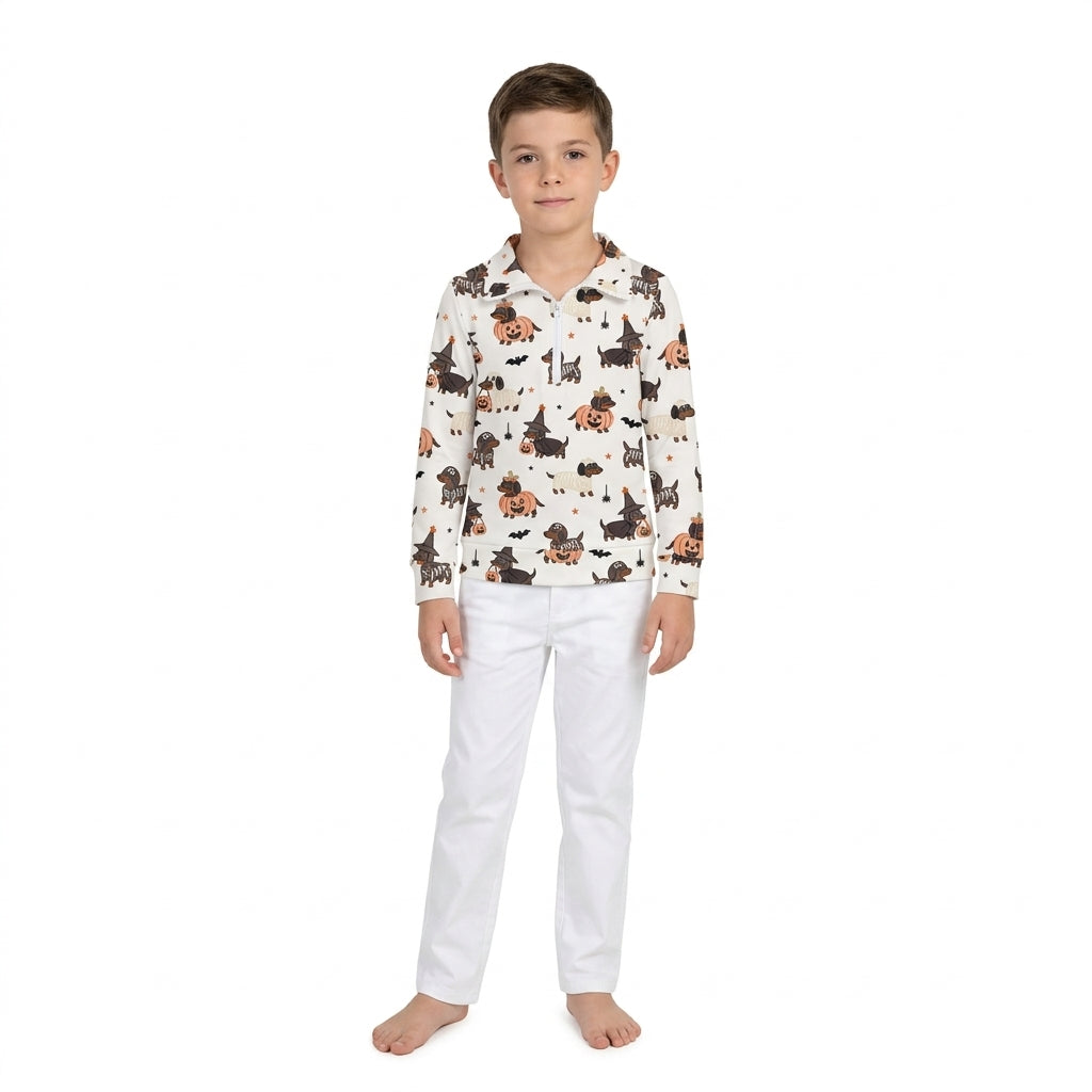 Halloween Puppy Pumpkin Ghost Kids Sibling Matching Clothes