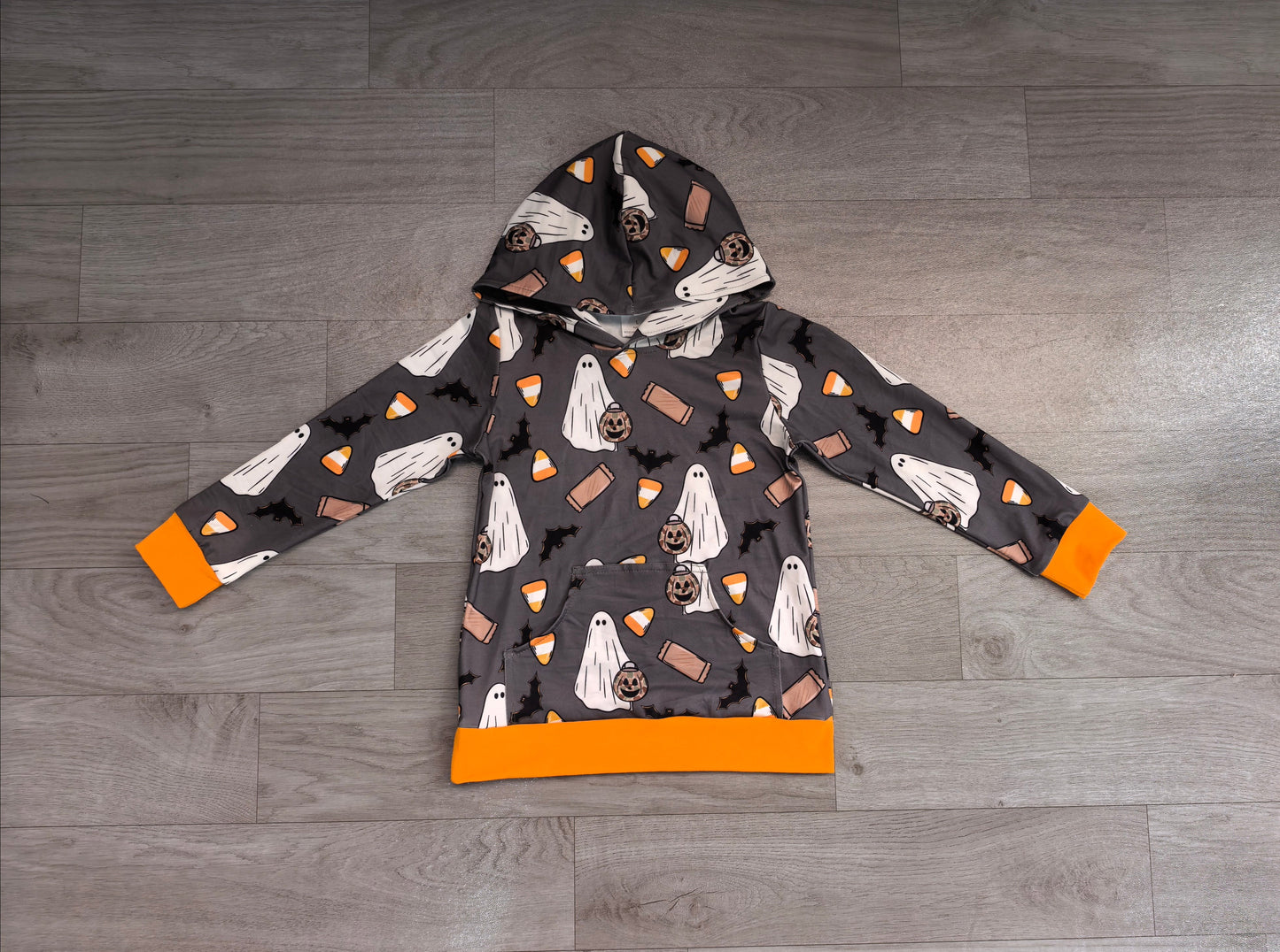 no MOQ BT1898 pre-order  toddler boy clothes  halloween ghost candy print hoodies boy winter coat-real pic 2026.8.21