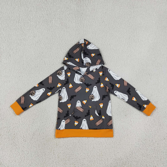 BT1843 Halloween Candy Bats Kids Boys Hoodie Pullover 202609 RTS