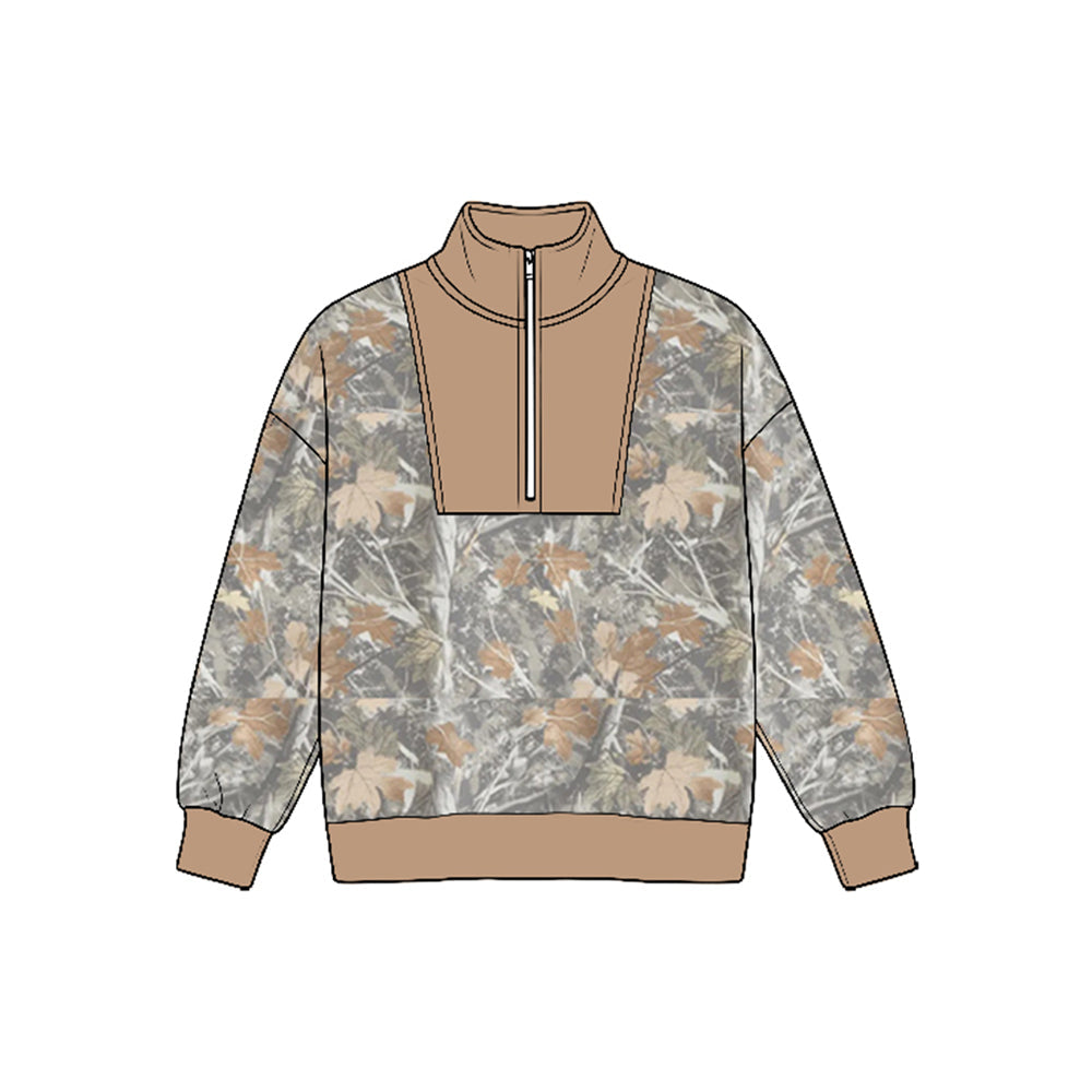 MOQ 5pcs BT1948 pre-order  toddler boy clothes hunting camo zipper boy winter top shirt-2026.8.25