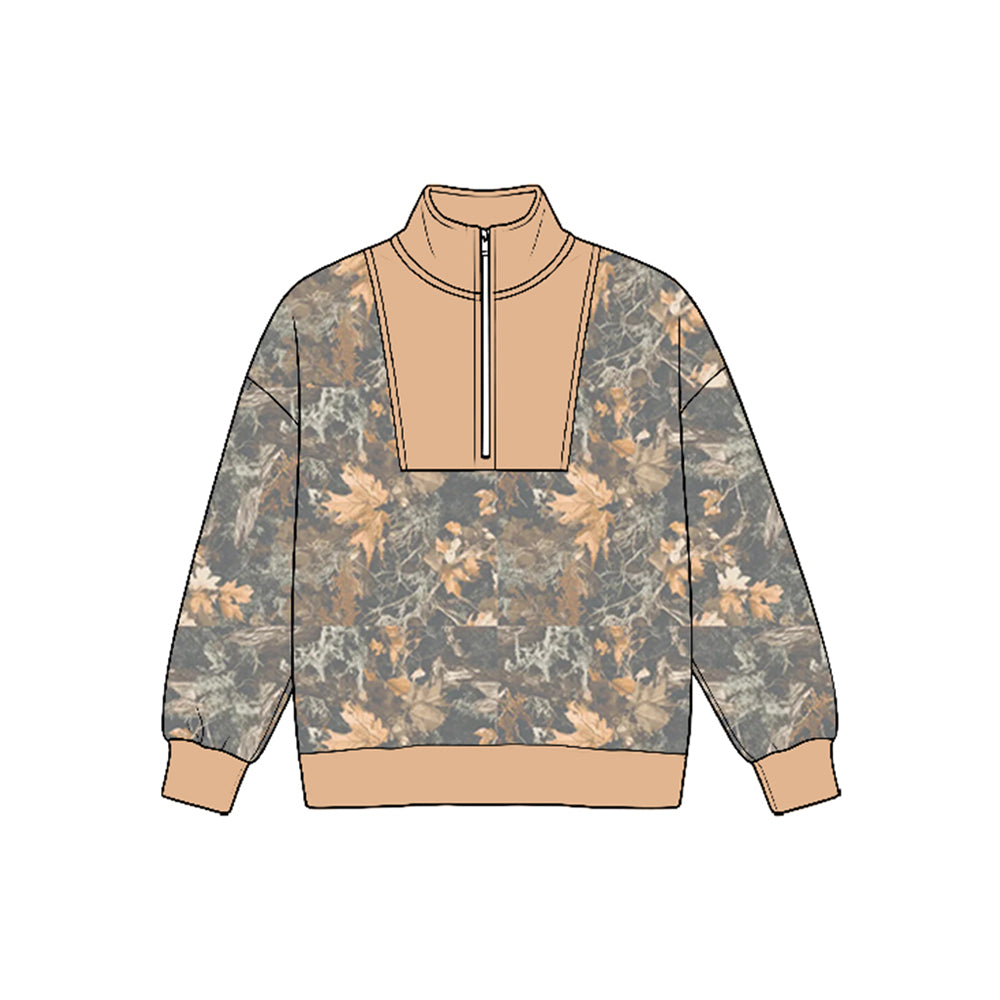 MOQ 5pcs BT1949 pre-order  toddler boy clothes hunting camo zipper boy winter top shirt-2026.8.25