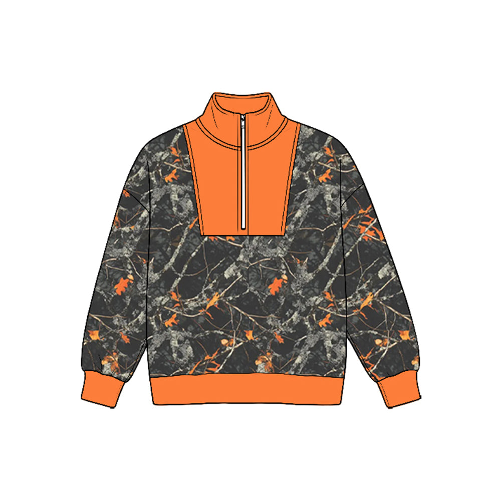 MOQ 5pcs BT1950 pre-order  toddler boy clothes hunting camo zipper boy winter top shirt-2026.8.25