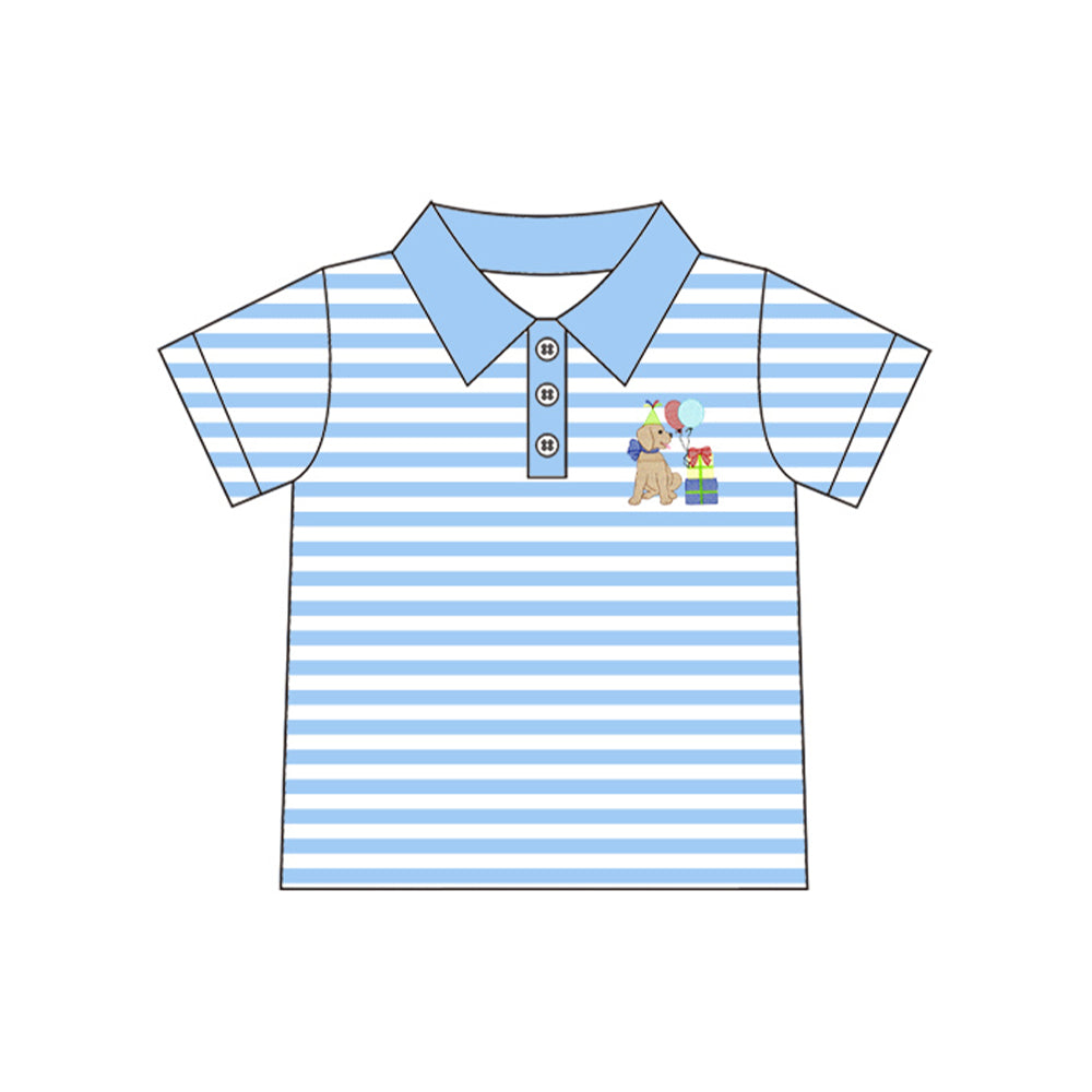 BT1956 pre-order toddler kid clothes puppy print boy short sleeve shirt-2026.8.27