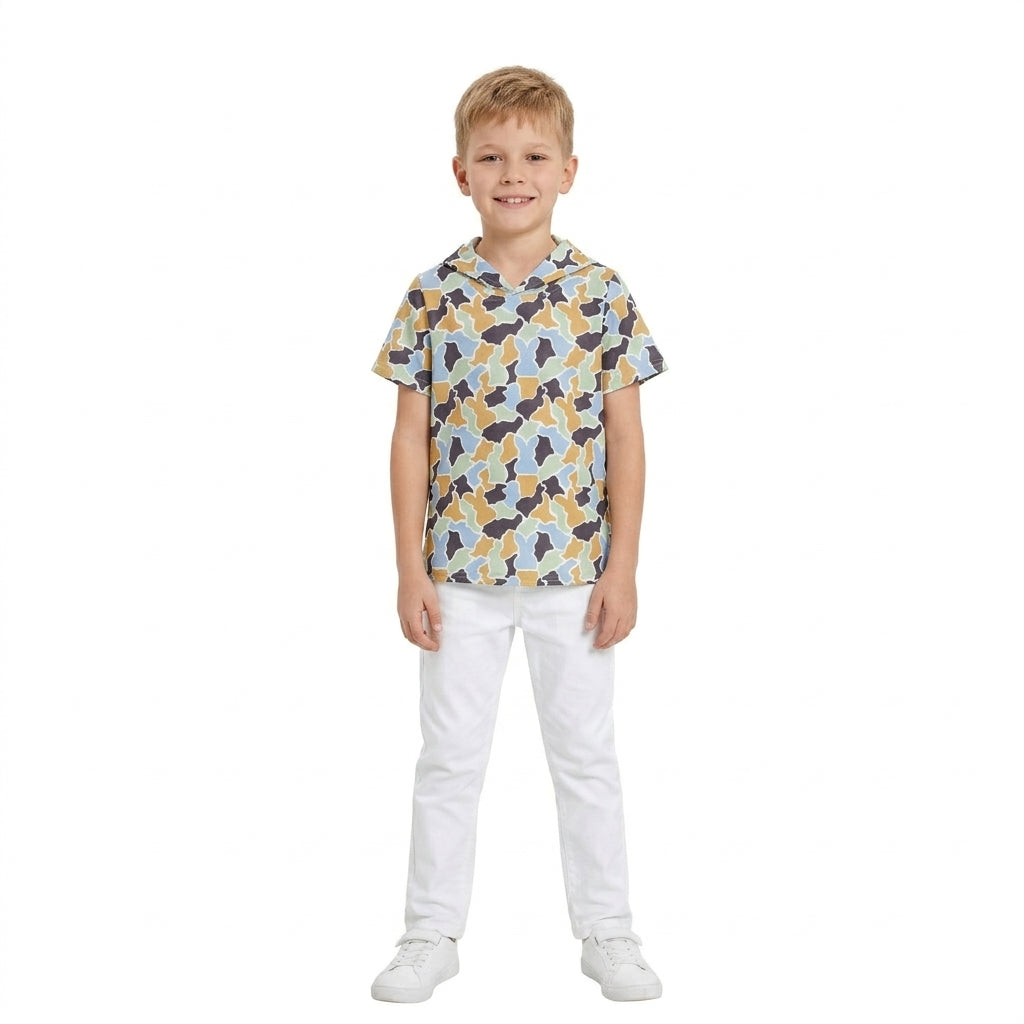 BT1963 Easter Bunny Camo Kids Boys Hoodie Pullover