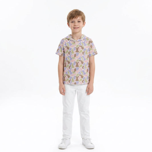 BT1964 Easter Bunny Camo Kids Boys Hoodie Pullover
