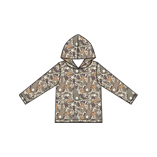 Preorder MOQ 5 pcs BT1965 Easter Bunny Camo Kids Boys Hoodie Pullover 202609