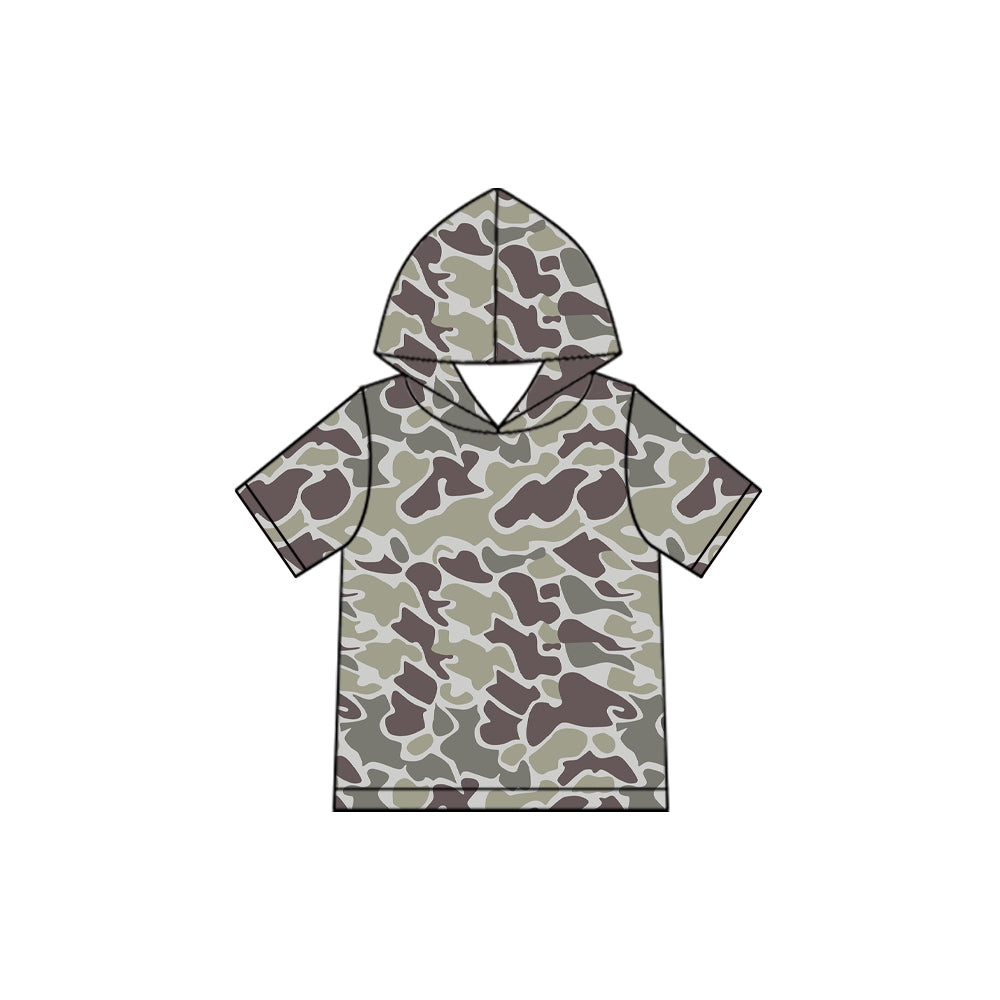 Preorder MOQ 5 pcs Each Style Hunting Camo Hoodie Pullover Shirt Kids Matching Clothes