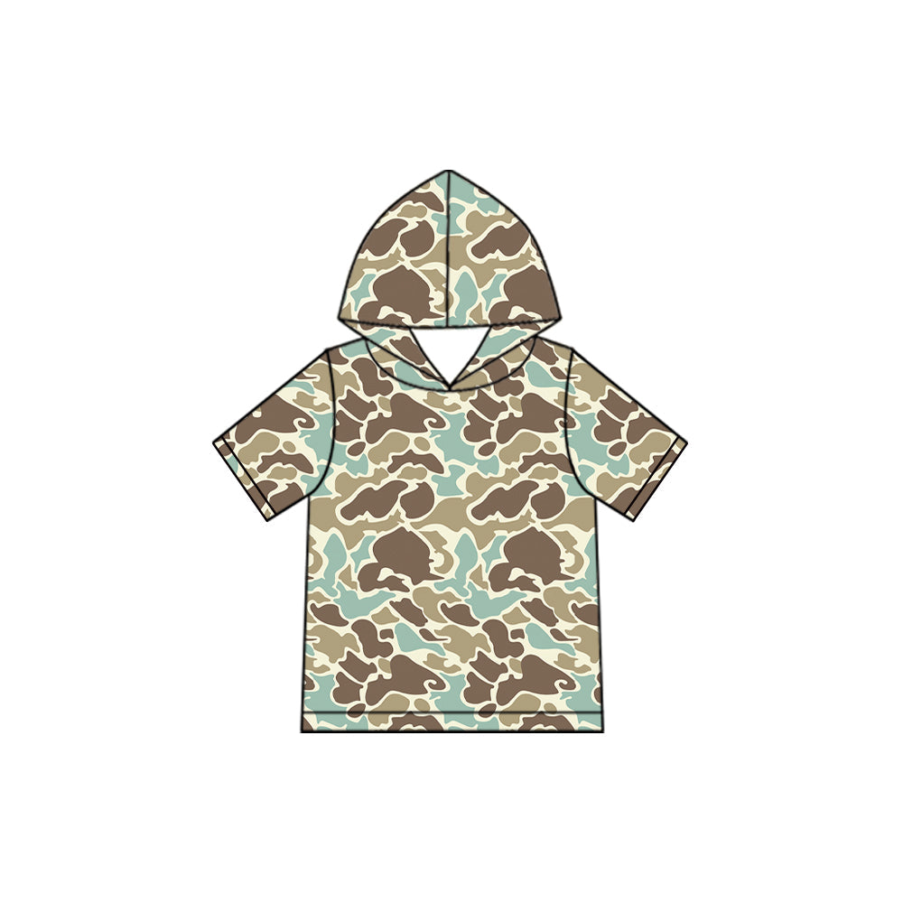 Preorder MOQ 5 pcs Each Style Hunting Camo Hoodie Pullover Shirt Kids Matching Clothes