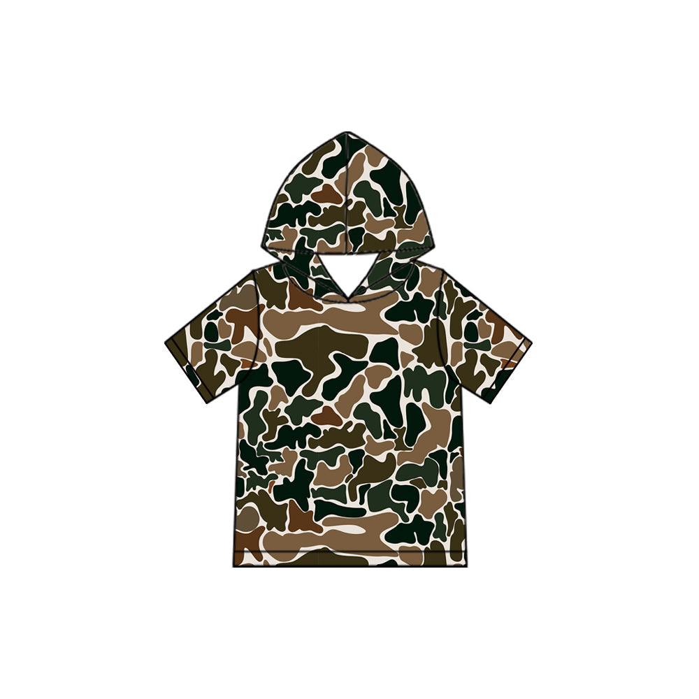 Preorder MOQ 5 pcs Each Style Hunting Camo Hoodie Pullover Shirt Kids Matching Clothes