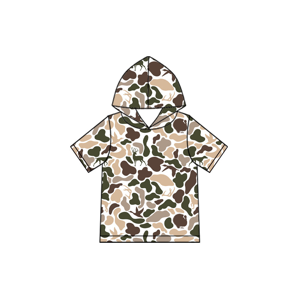 Preorder MOQ 5 pcs Each Style Hunting Camo Hoodie Pullover Shirt Kids Matching Clothes