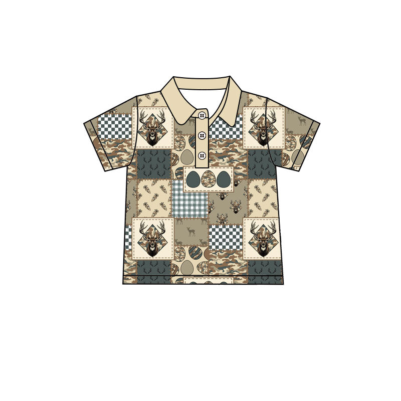 Preorder MOQ 5 pcs Each Style Happy Easter Camo Kids Matching Clothes