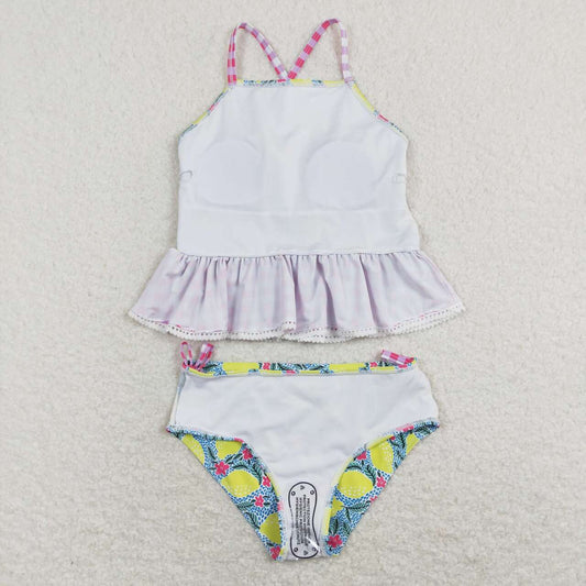 S0219 Blue Lemon Purple Girls Swimming Bathing Suits Swimsuits