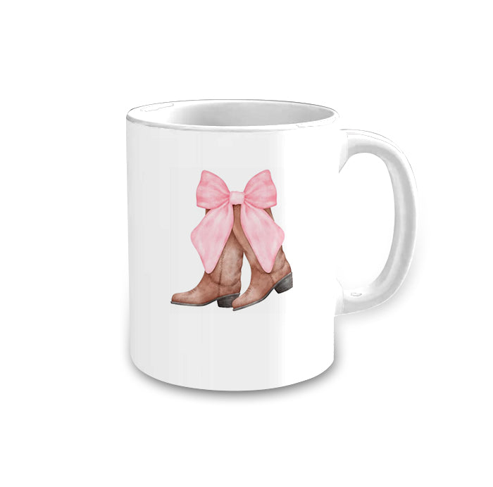 NO SHIPPING preorder CU0004 Rodeo Boots Bow White Cup Can DIY Cup 3.1*3.7 inches 202505