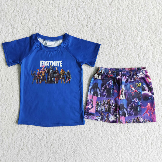 Clearance D11-14 Game FORTNITE Dark Blue boy suit