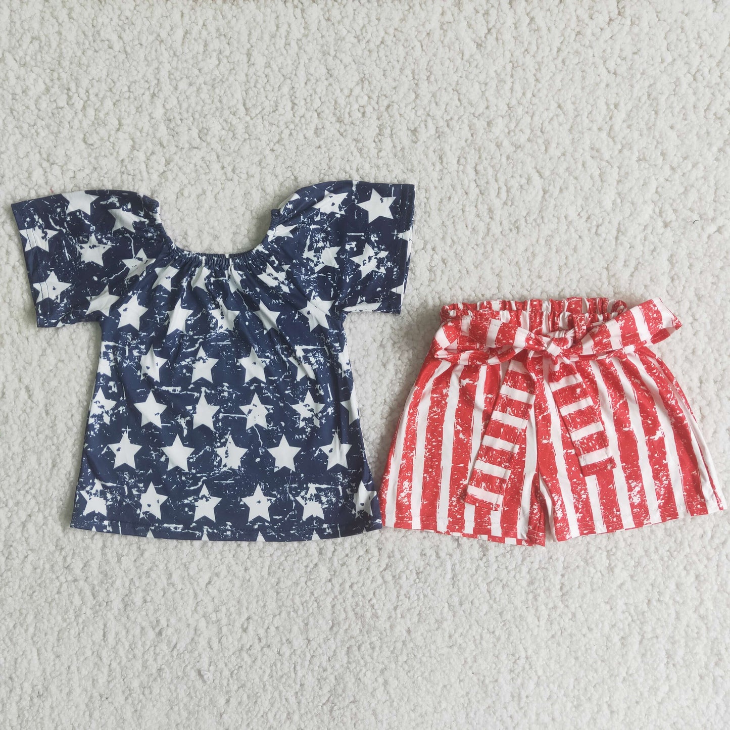 Clearance D13-29 Blue star Red striped suit