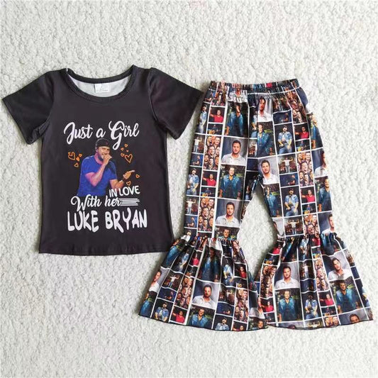 Clearance D2-18 LUKE BRYAN Singer print pants