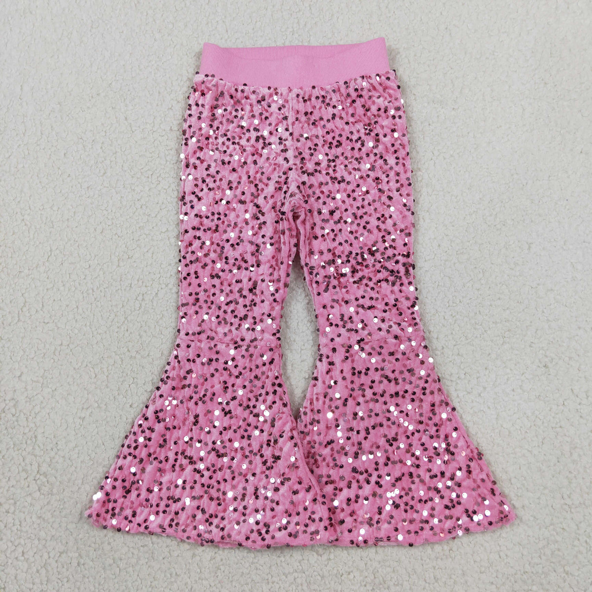D5-27 Boutique Shiny Pink Sequined Pants