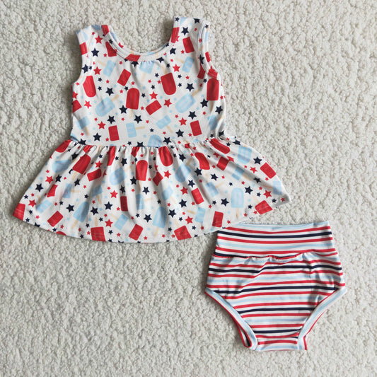 Clearance E3-15 Popsicle Star striped thong suit High quality