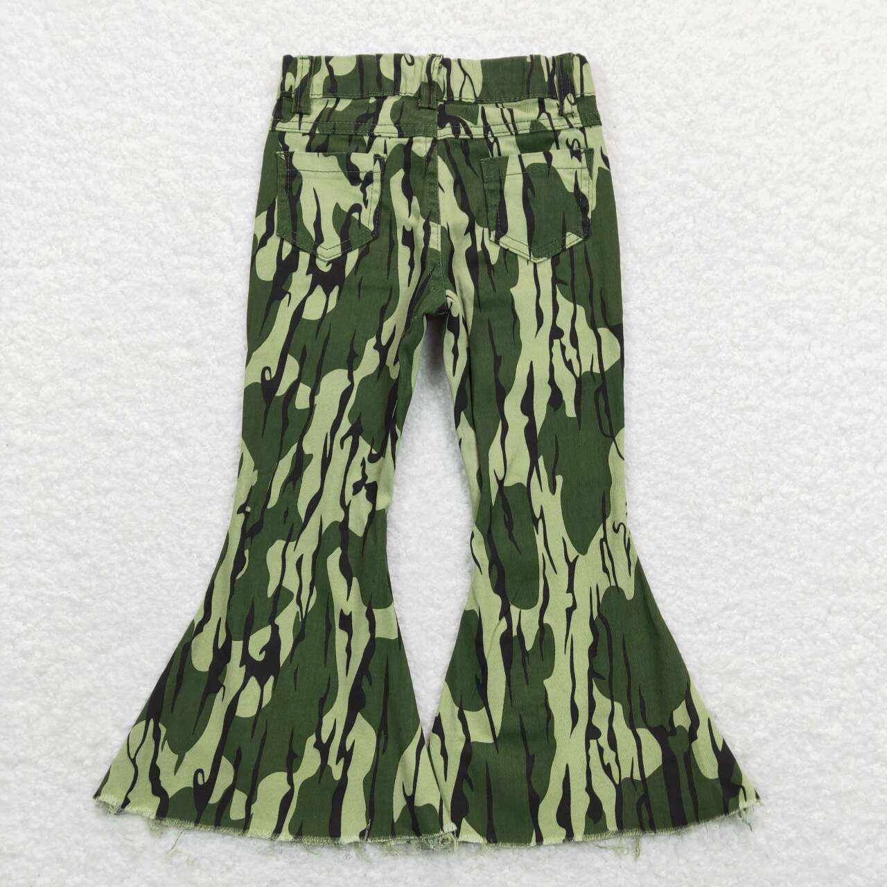 P0372 Green leopard Girls Denim Jeans