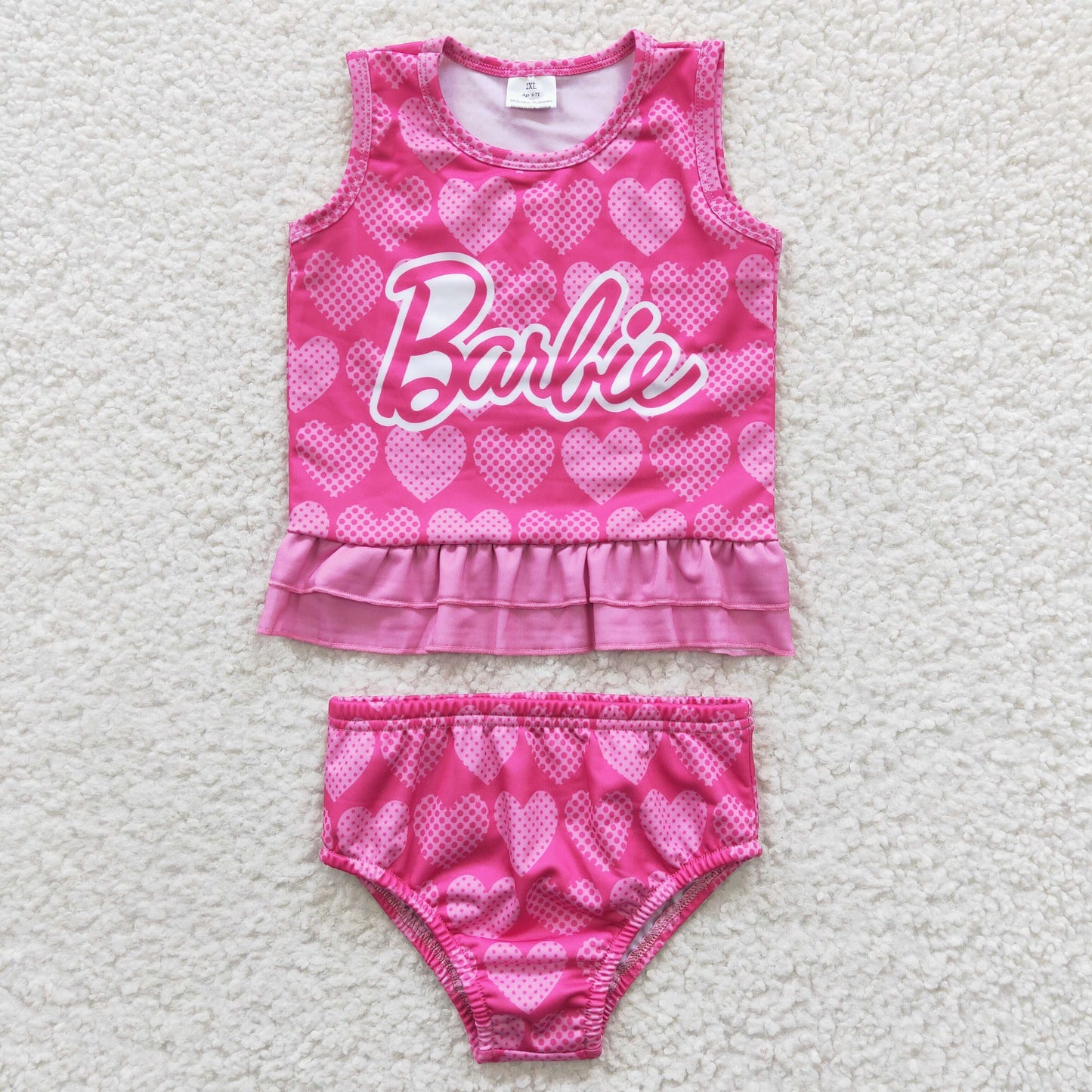 GBO0077 NO MOQ Love Barbie swimsuit for girls