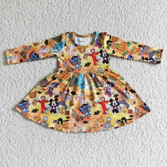 Clearance GLD0015 Halloween Disney Mickey long sleeve dress