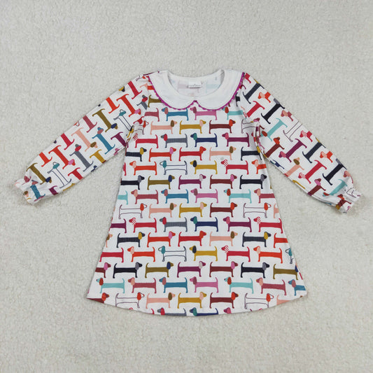 GLD0471 Christmas Puppy Doll Collar Long Sleeve Dresses for Girls 202508 RTS