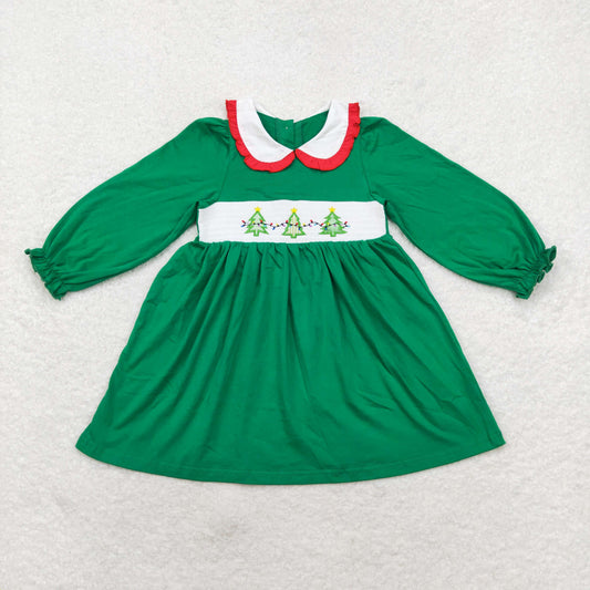 GLD0559 Christmas tree doll collar green long-sleeved dress