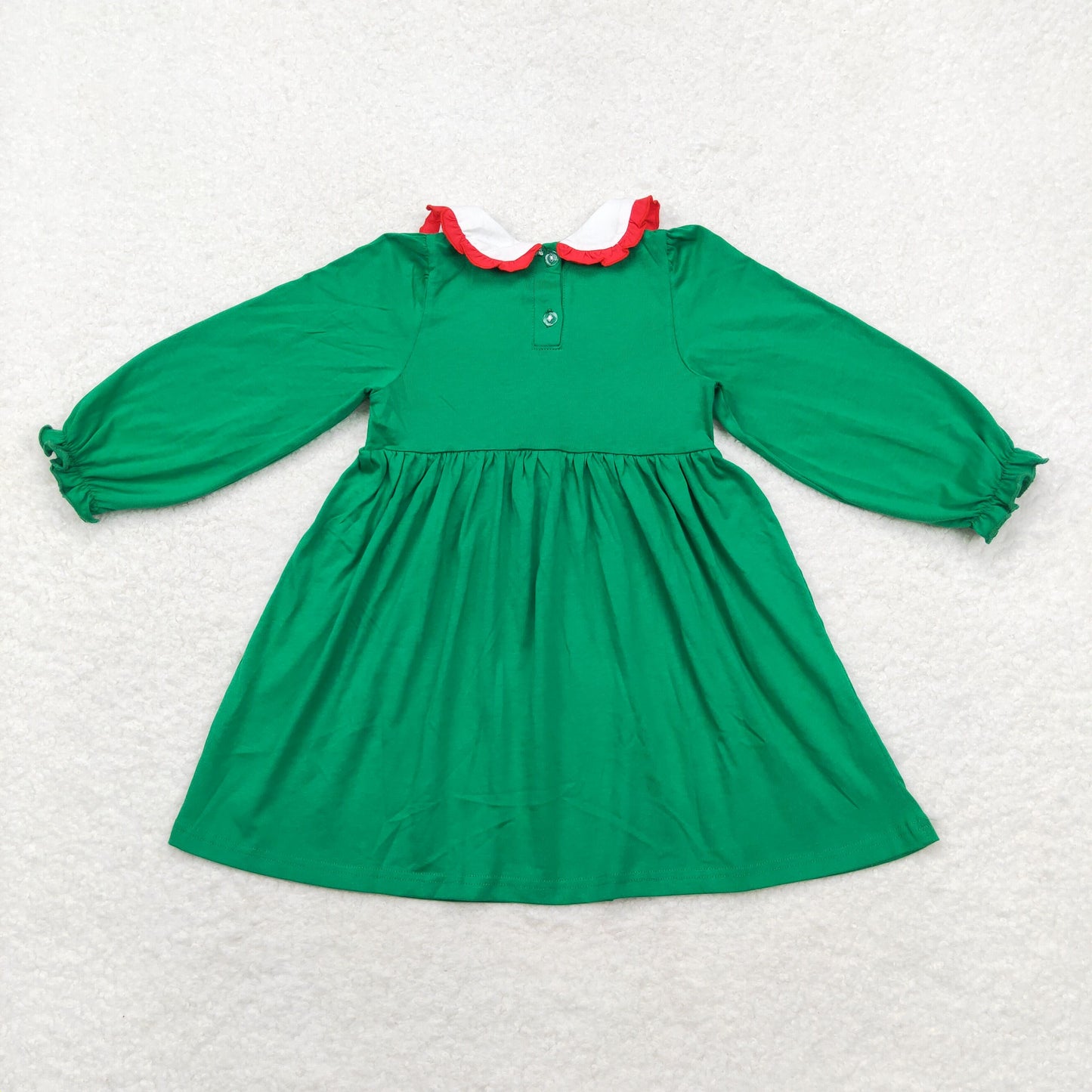 GLD0559 Christmas tree doll collar green long-sleeved dress