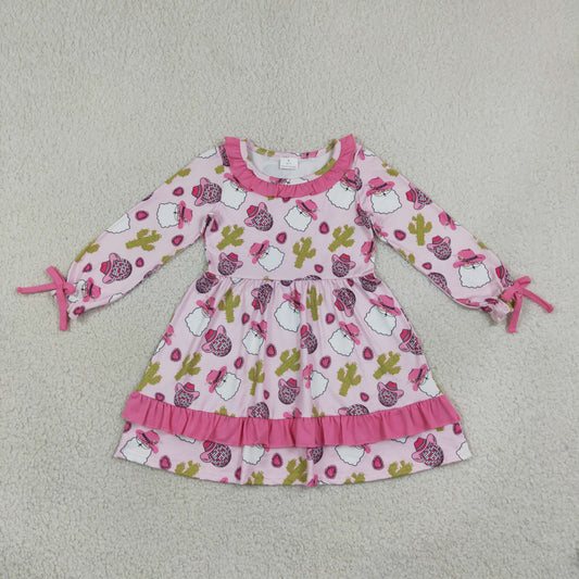GLD0753 Christmas Santa Cactus Ruffles Girl's Dress 202609 RTS