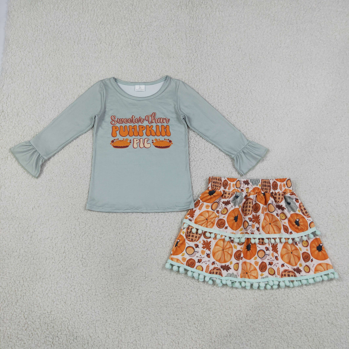 GLD0763 Pumpkin Pie Girls Skirt Set