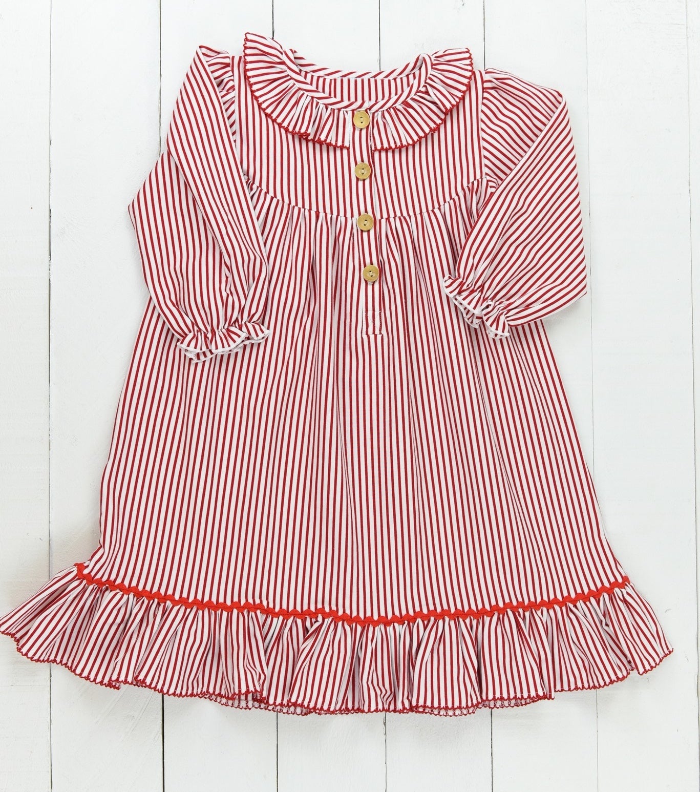 Preorder GLD0933 Christmas red striped long-sleeved dress