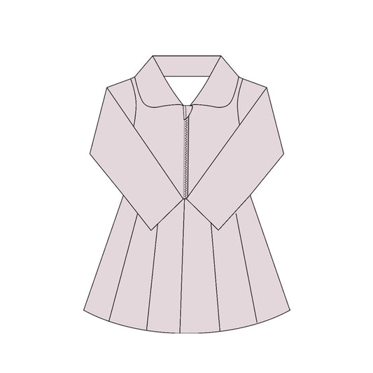 preorder GLD1147 Girls Yoga Dress Light Pink Long Sleeve Dress Shorts  202506