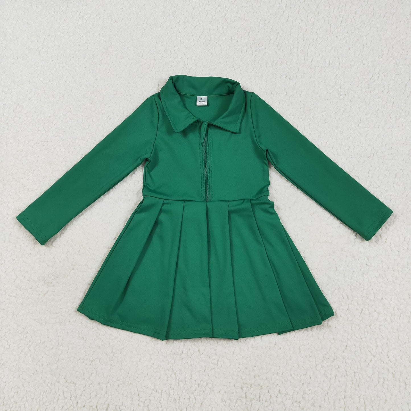 GLD1148 Girls Yoga Dress Green Long Sleeve Dress Shorts  202507 RTS
