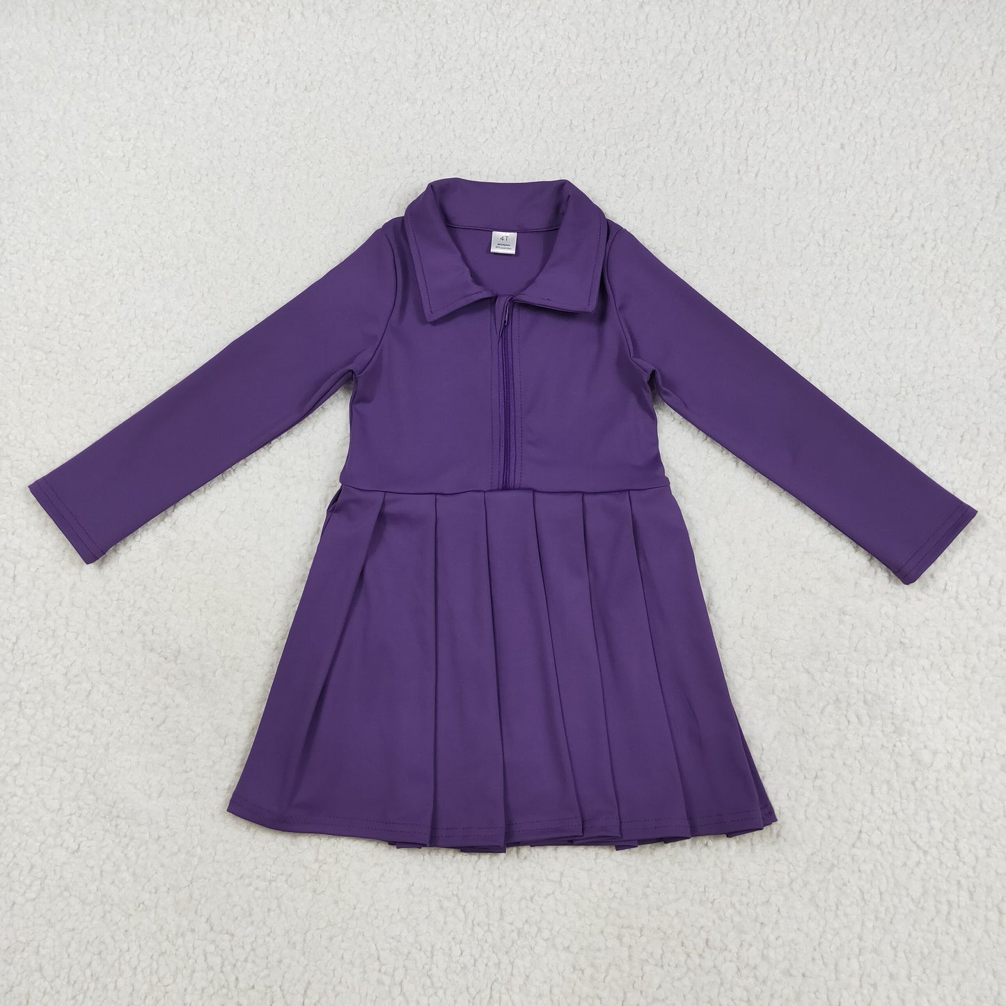 GLD1152 Girls Yoga Dress Purple Long Sleeve Dress Shorts  202508 RTS