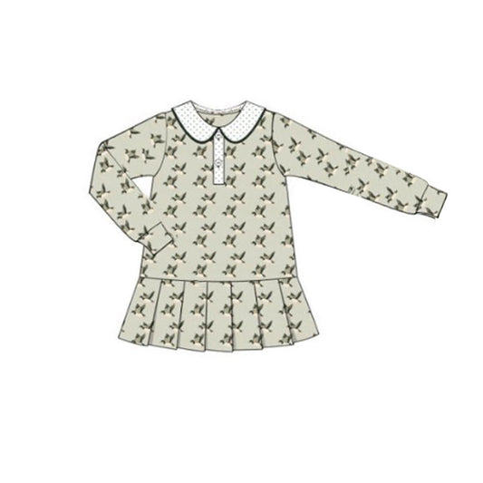 MOQ 8 Preorder GLD1373 Duck Hunting Long Sleeve Dresses for Girls  202510
